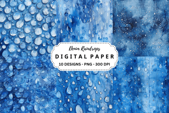 Denim Raindrops Backgrounds: Textured Depth for Modern Design