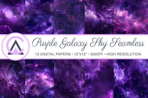 Elevate Your Brand with Purple Galaxy Sky Seamless Backgrounds