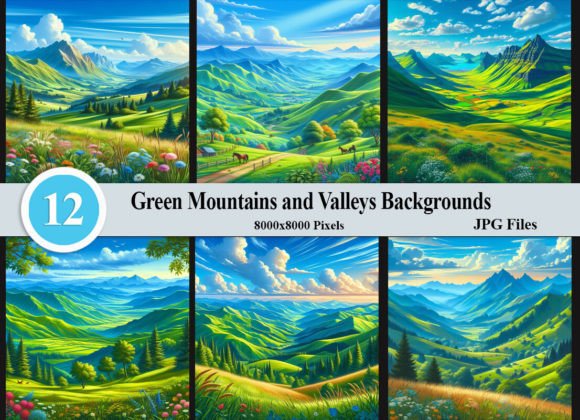 Elevate Your Designs: The Power of Green Mountains and Valleys Backgrounds