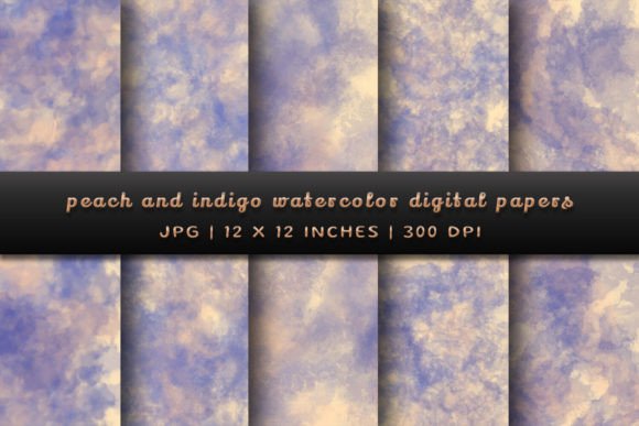Elevate Your Projects with Peach and Indigo Watercolor Backgrounds
