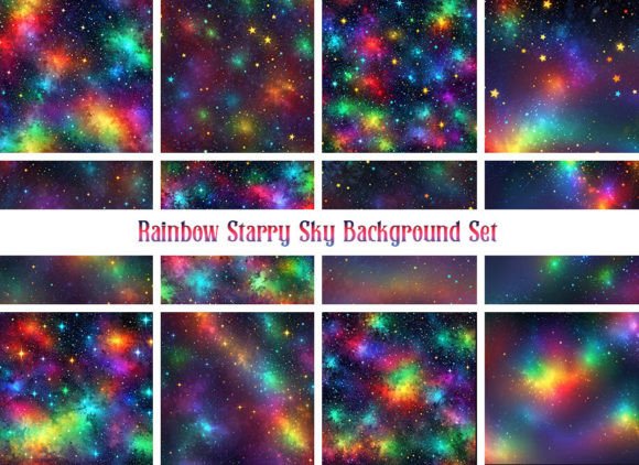 Enchanting Rainbow Starry Sky Backgrounds
