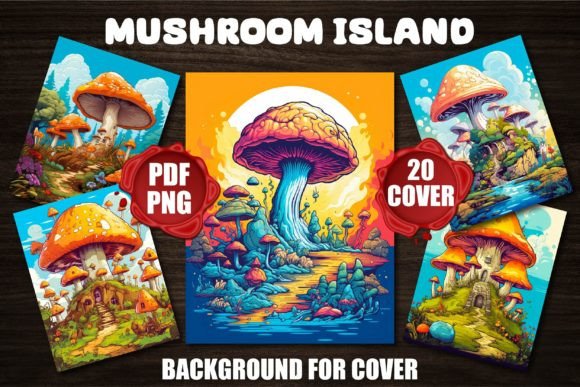 Mushroom Island Backgrounds for Covers