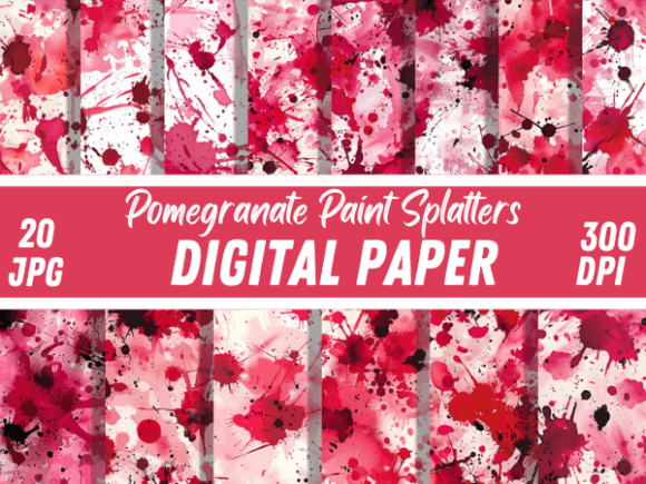 Pomegranate Paint Splatters: A Bold Asset for Modern Creators