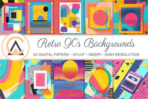 Retro 90s 80s Digital Paper Backgrounds: Nostalgia as a Design Asset