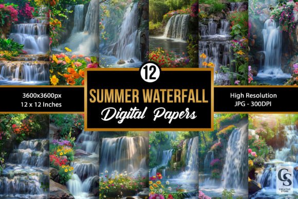 Summer Floral Waterfall Backgrounds: A Burst of Digital Nature