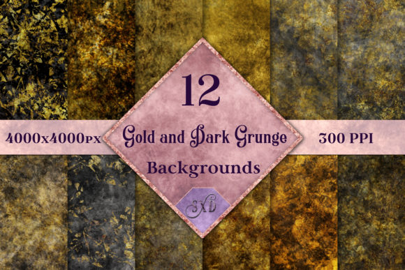 Transform Your Projects with Gold and Dark Grunge Backgrounds