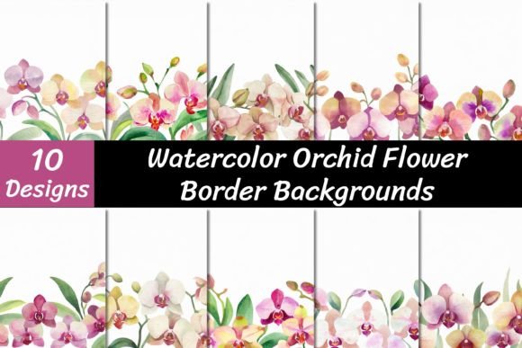Watercolor Orchid Flower Backgrounds: A Digital Paper Pack for Creative Projects