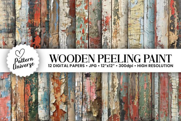 Wooden Peeling Paint Backgrounds for Creative Projects